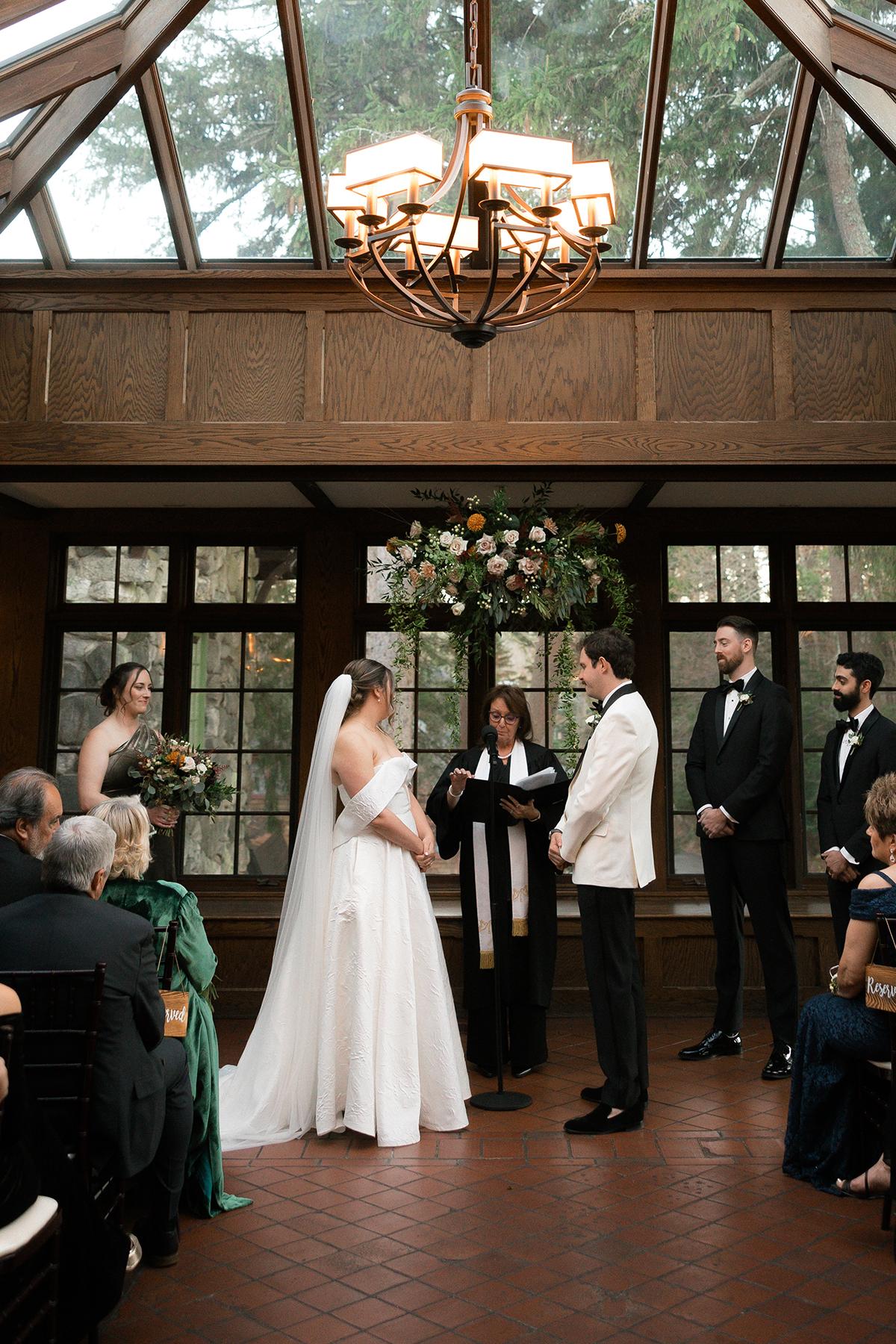 indoor conservatory wedding ceremony