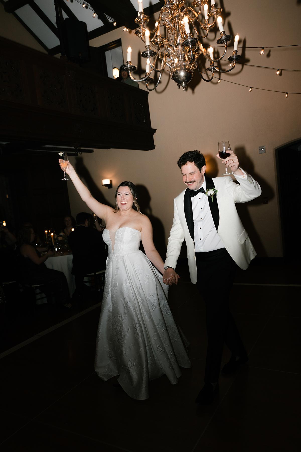 bride and groom reception entrance