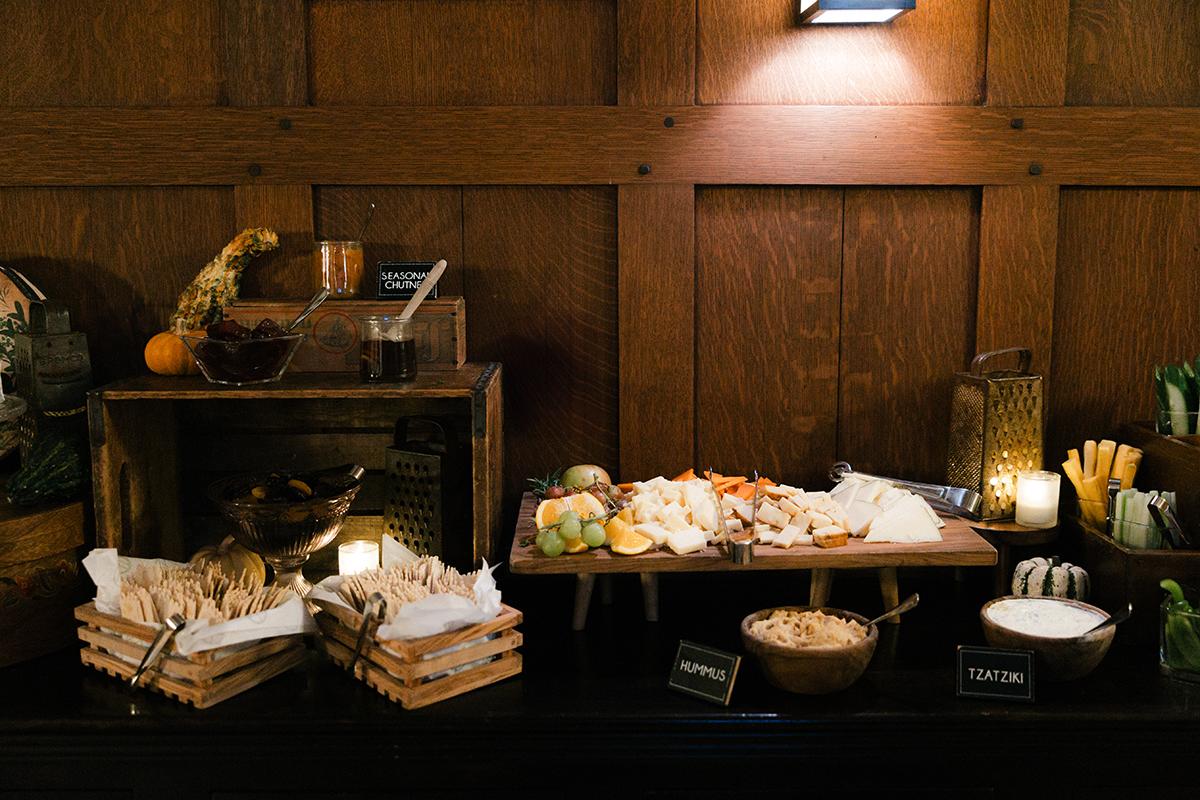 cheese and crudite station